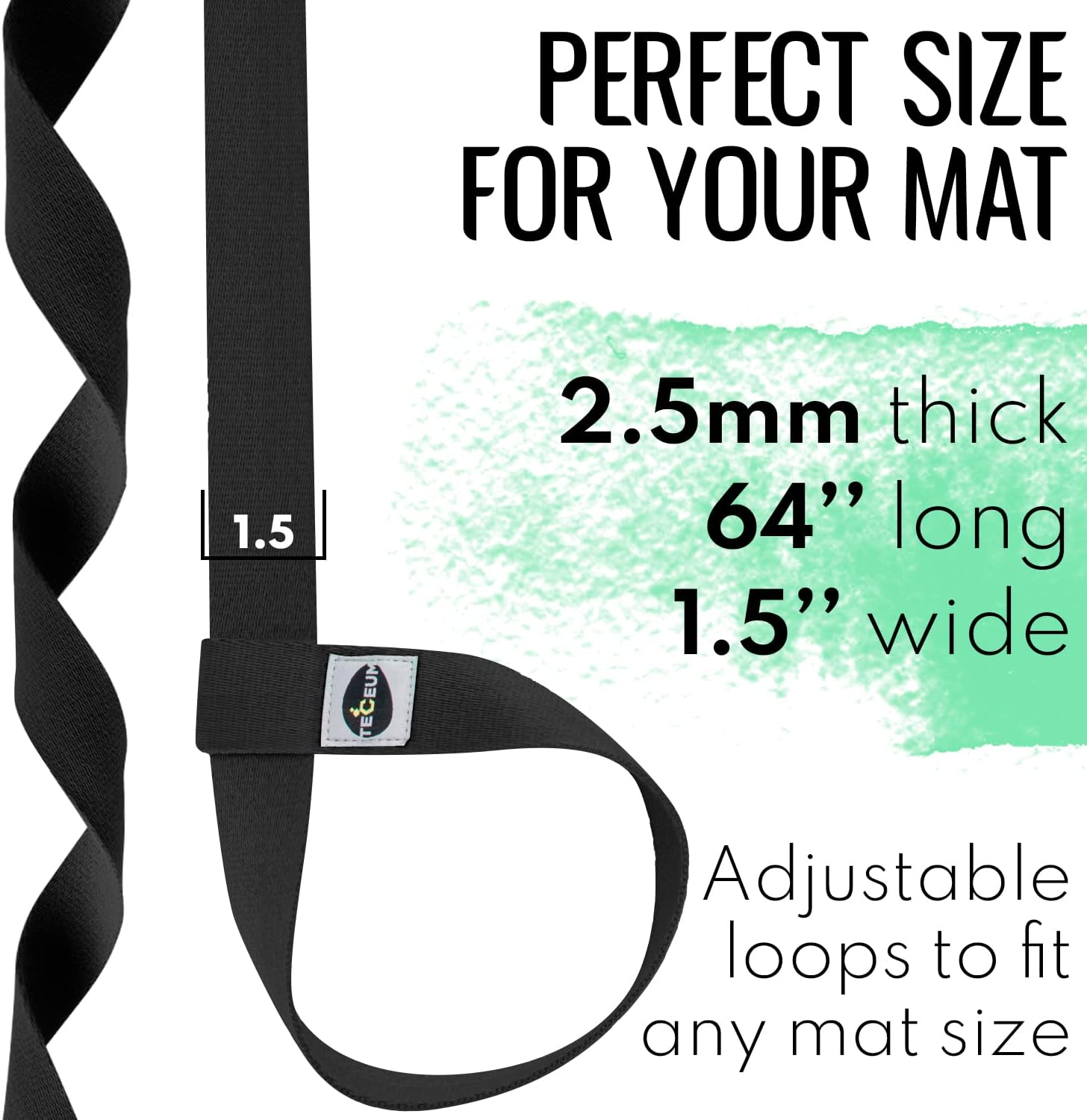 TECEUM [New 2023] Yoga Mat Strap &ndash; 15+ Colors &ndash; Adjustable Mat Holder Sling for All Mats [Mat Not Included] - Almond image number 7