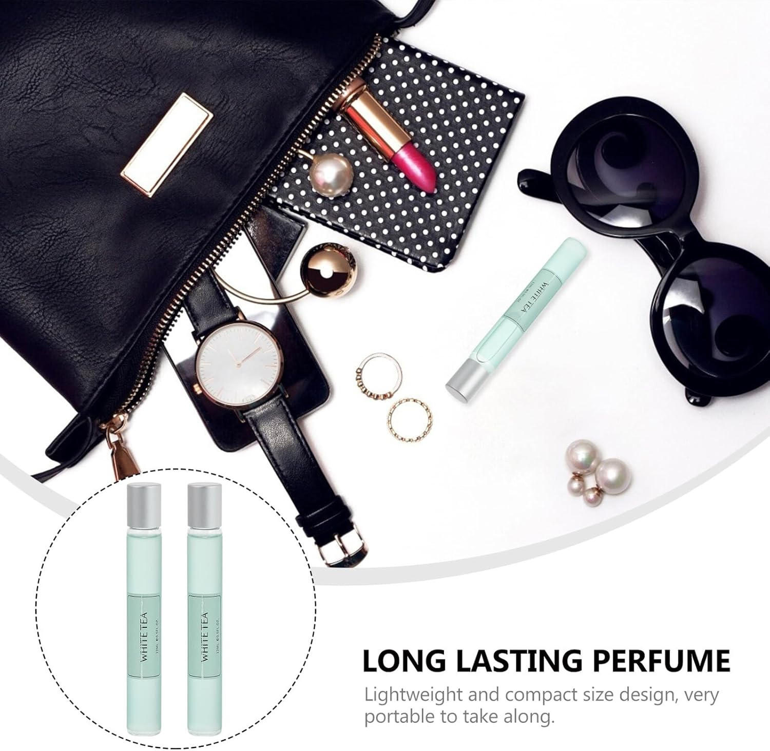 OKUMEYR 2Pcs Portable White Tea Perfume for Women and Men Daily Fragrance Safe and Lightweight Scent for Charming Appeal the Go image number 4