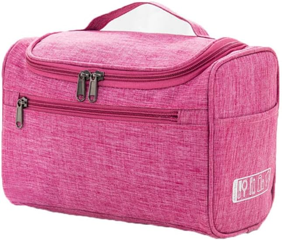 Travel Hanging Toiletry Bag, Large Cosmetic Organizer Bag, Shower Bathroom Wash Bag for Business, Vacation, Household, Rose Red image number 6