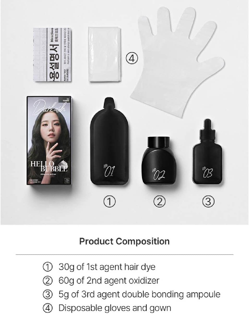 Mise En Scene All New Hello Bubble Foam Hair Colour Kit, 4B Whale Deep Blue image number 2