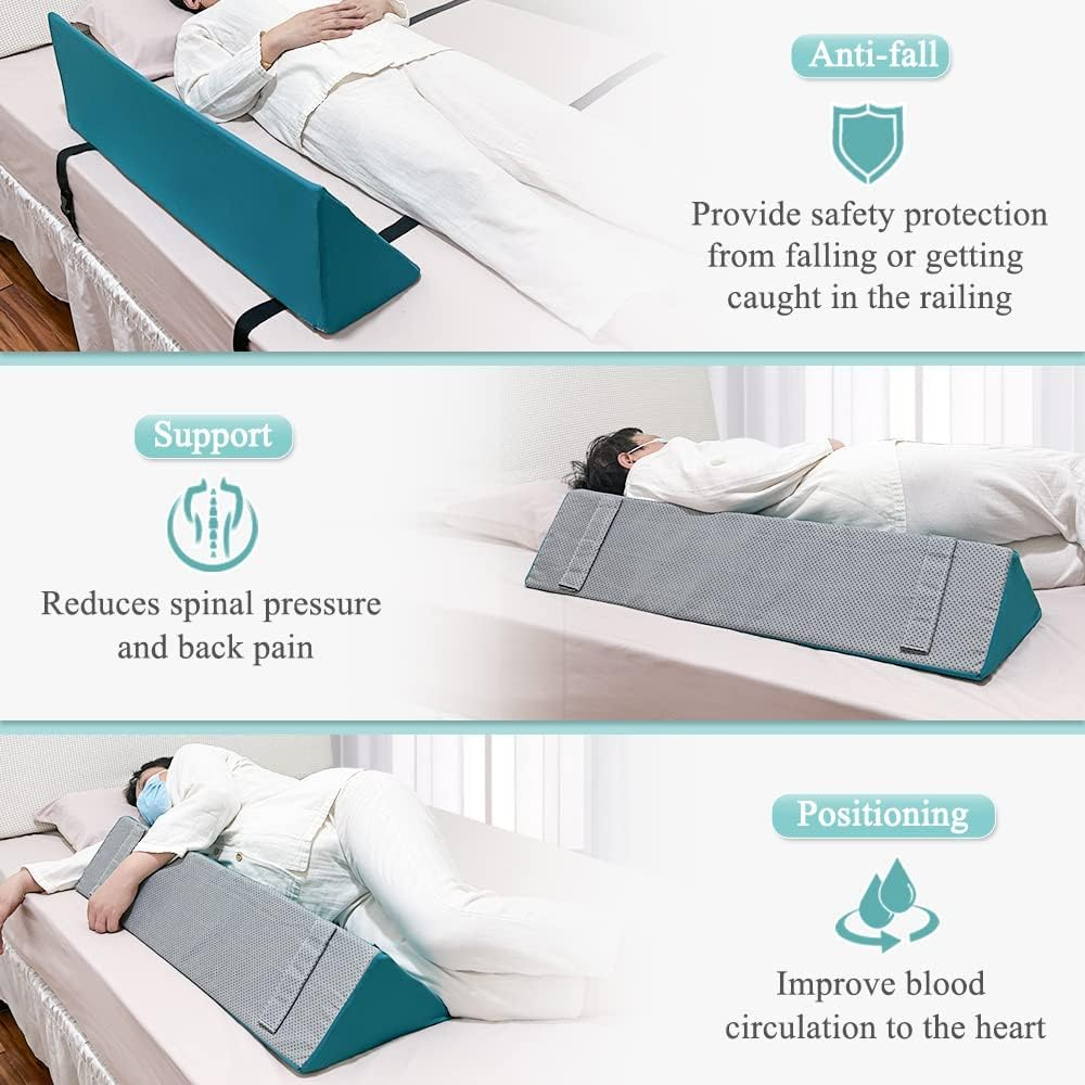 Bed Rails Foam Bolsters Bed Guard Rails for Elderly Adults Bed Railing Foam Safety Bed Side Rails Pads for Seniors Hospital Bedrail Foam Roll Control Bolster Medical Wedge Cushions Bed Bumper (1 Pcs)