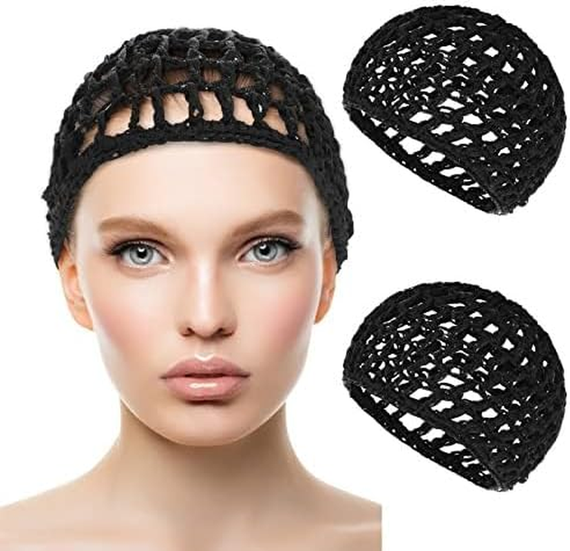 Hair Net Nylon Hair Wrap for Sleeping & Styling, Elastic Hair Mesh for Curls, Buns & Protective Styles /2-Pack Black Hair Nets image number 2