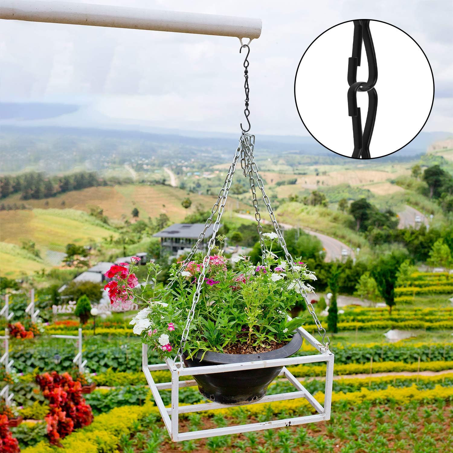 KUUQA 12 Pack Swivel Hooks Clips Wind Spinner S Hook Clips Hanging Wind Chimes Crystal Twisters Party Supplies (Black) image number 5