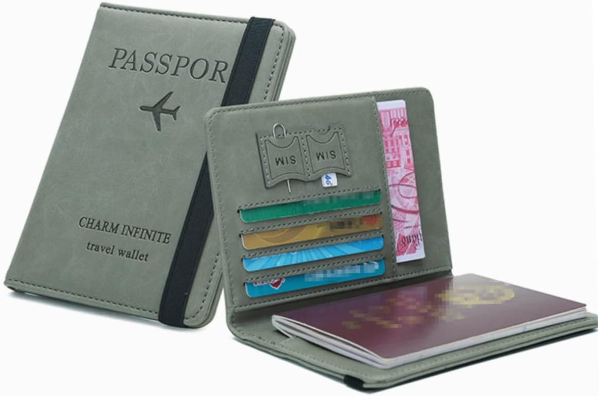 TINEASUR Leather Passport Case RFID Wallet for Women Multifunctional Id Bag Pockets for Passport Perfect for Business Travel Present image number 4