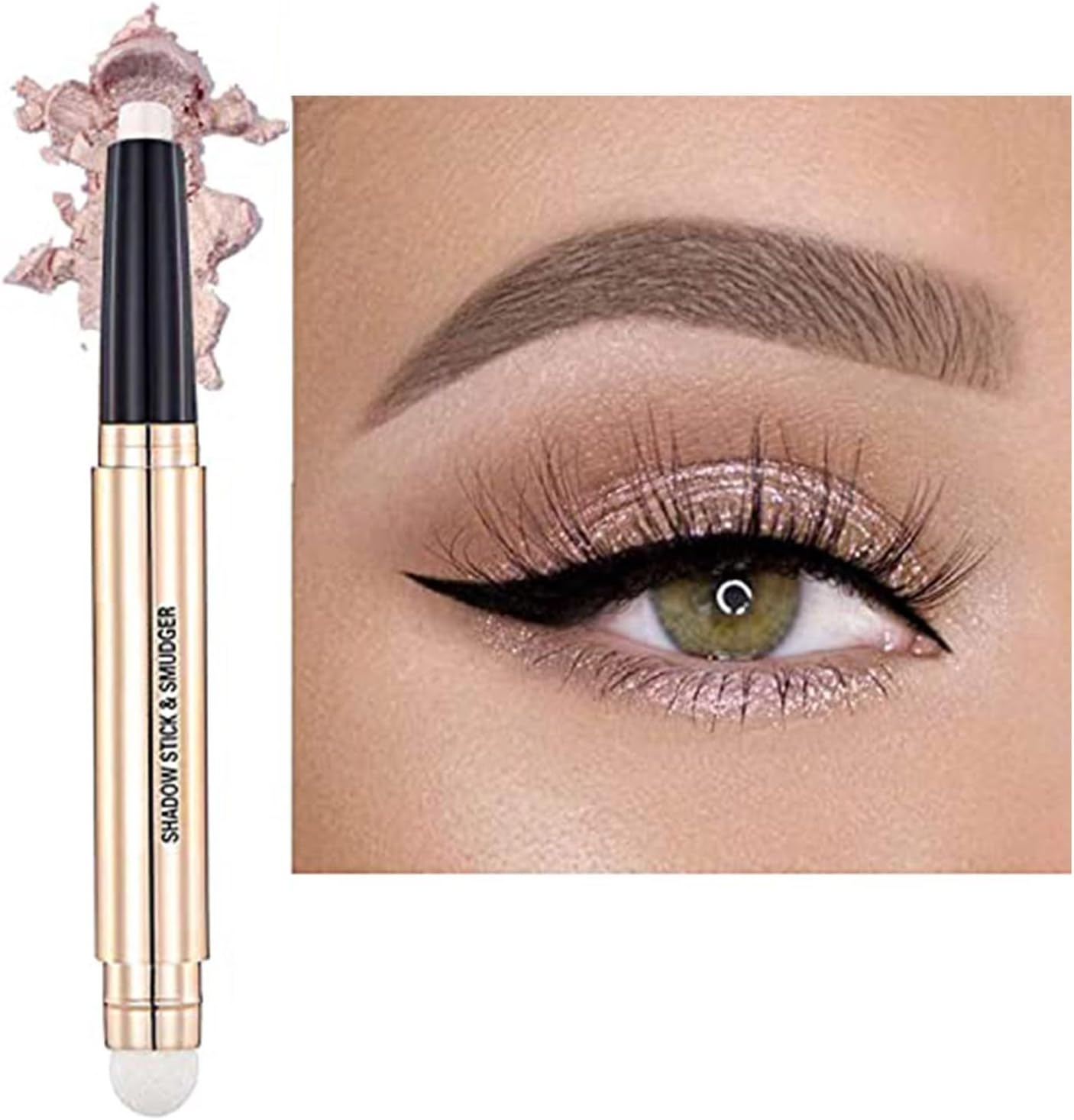 Brown Eyeshadow Stick Eyeliner Pencil for Eye Makeup Cream Shimmer Smooth Glitter Dark Light Matte Single Crayon Primer Palette Hypoallergenic Natural Waterproof Long Lasting Eyeshadow 07