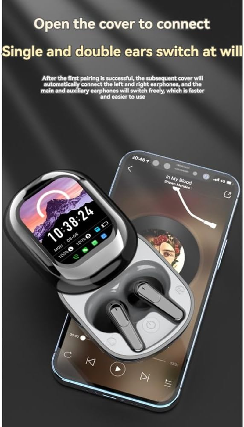 Snblzhef In-Ear Full-Color Touch Screen Wireless Long-Life Noise Reduction Bluetooth Headset with Smart Watch Function Headset image number 5