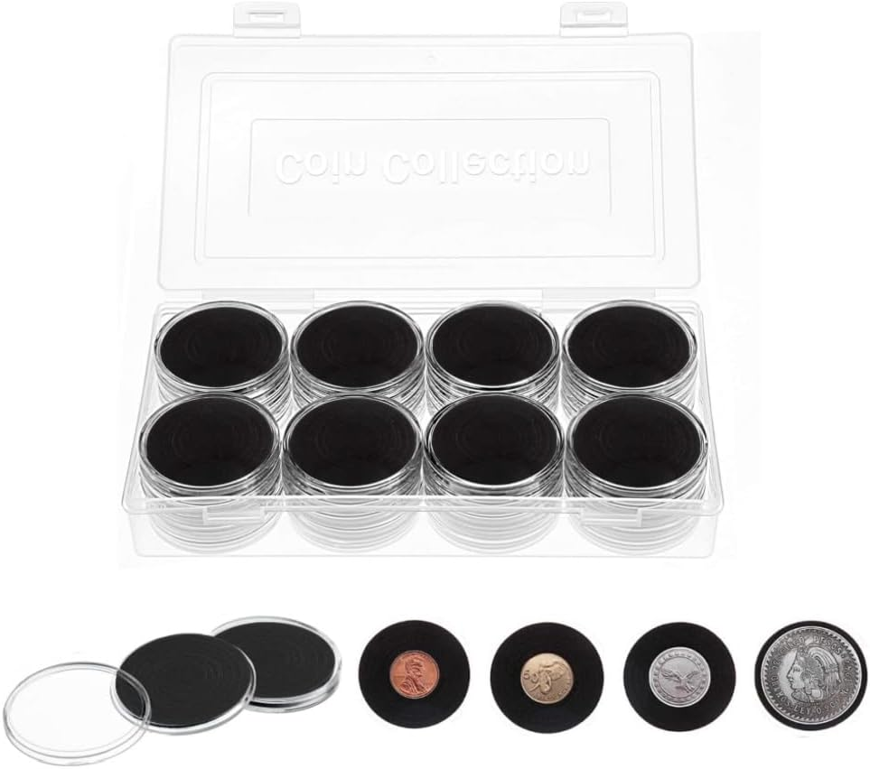 40 Pcs 46Mm Coin Capsules,Coin Holders for Silver Eagles Coin Capsules Coin Case Silver Coin Collection Supplies