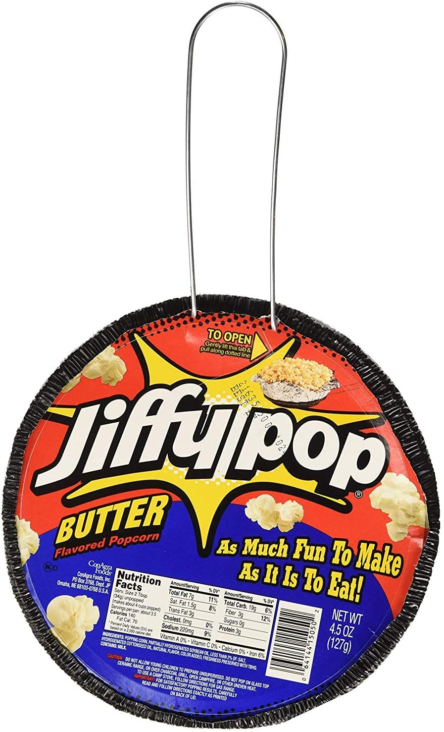 Jiffy Pop Butter Popcorn, 4.5 Ounce (Pack of 3)