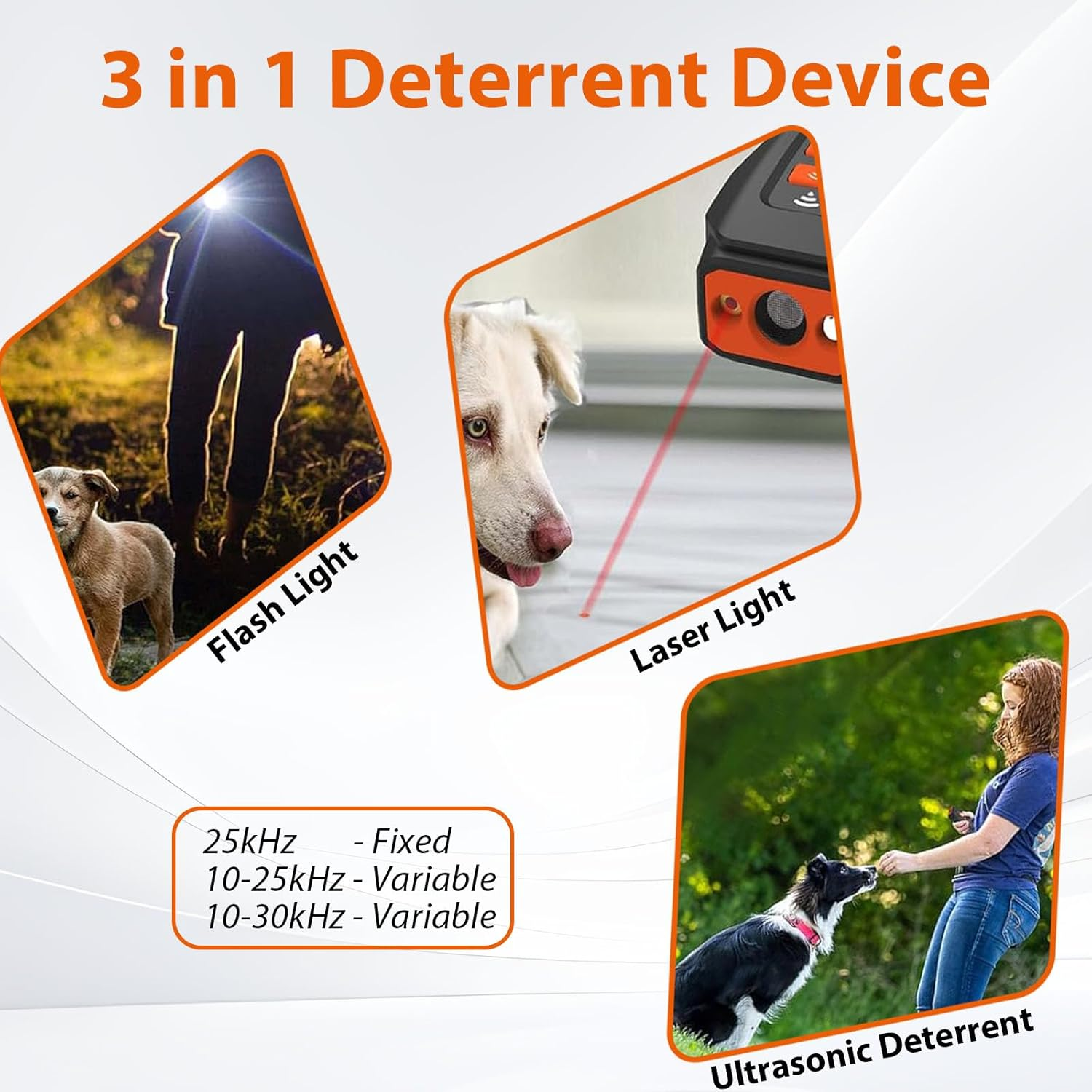 NUFECARG Dog Barking Control Device, Ultrasonic anti Barking Device for Dogs with LED Flashlight, 3 Training Modes, USB Rechargeable, Humane Dog Bark Deterrent for Indoor & Outdoor Use image number 3
