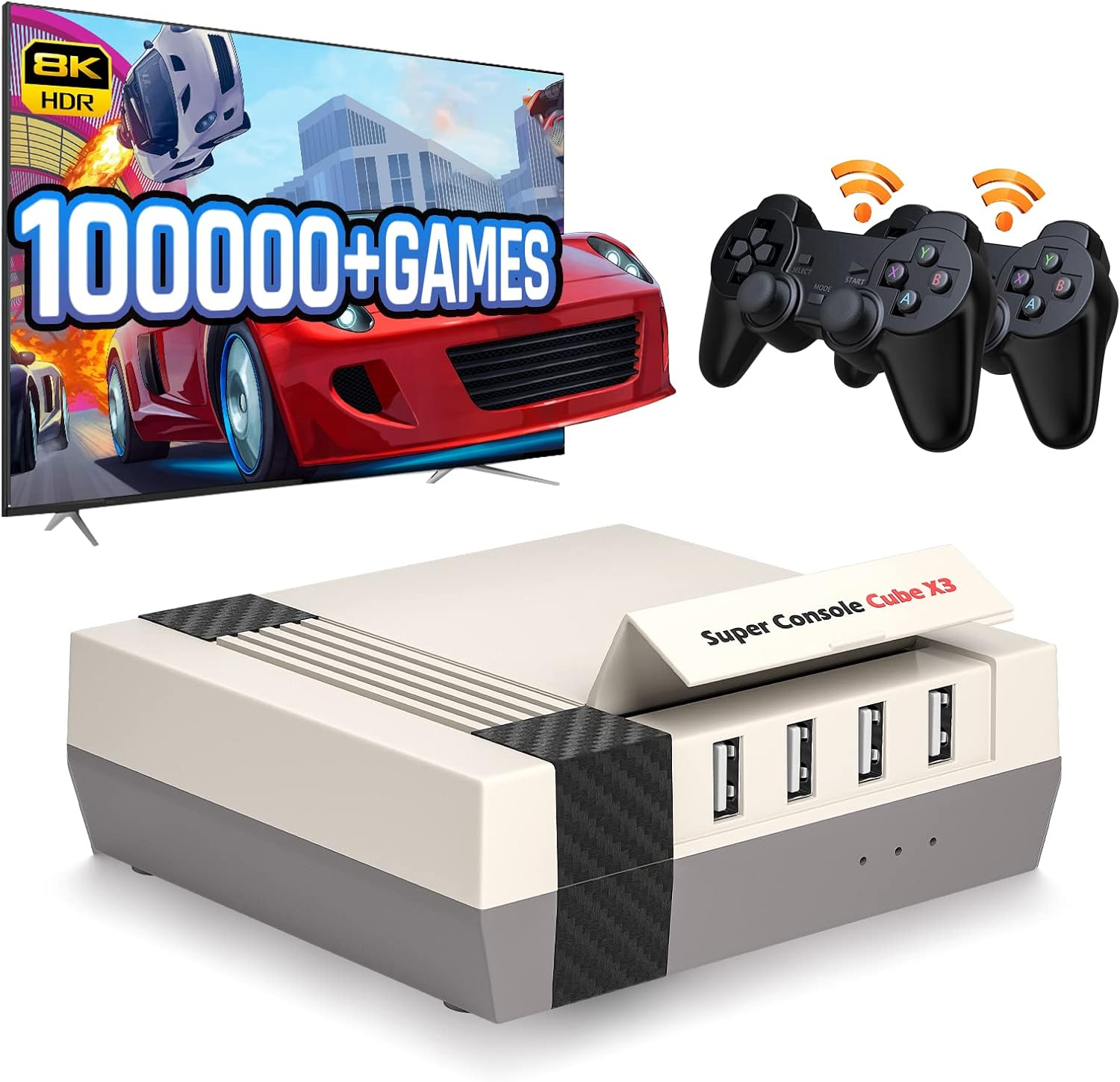 KINHANK Super Console Cube X3 Retro Mini Video Game Console,Classic Game & Android System All in One,With 100,000 Games,60+ Emulators,Quad-Core 1.91Ghz S905X3 Chip.4K Output,Cooling Fan(256Gb) image number 3