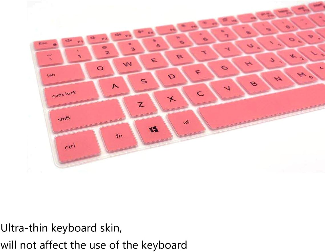 2PCS Keyboard Cover for Dell Latitude 5000 Series 5300 5310 13.3 Inch Laptop, Dell Latitude 7000 Series 7300 13.3" Laptop Keyboard Protective Skin -Pink+Clear - Hotblue image number 4
