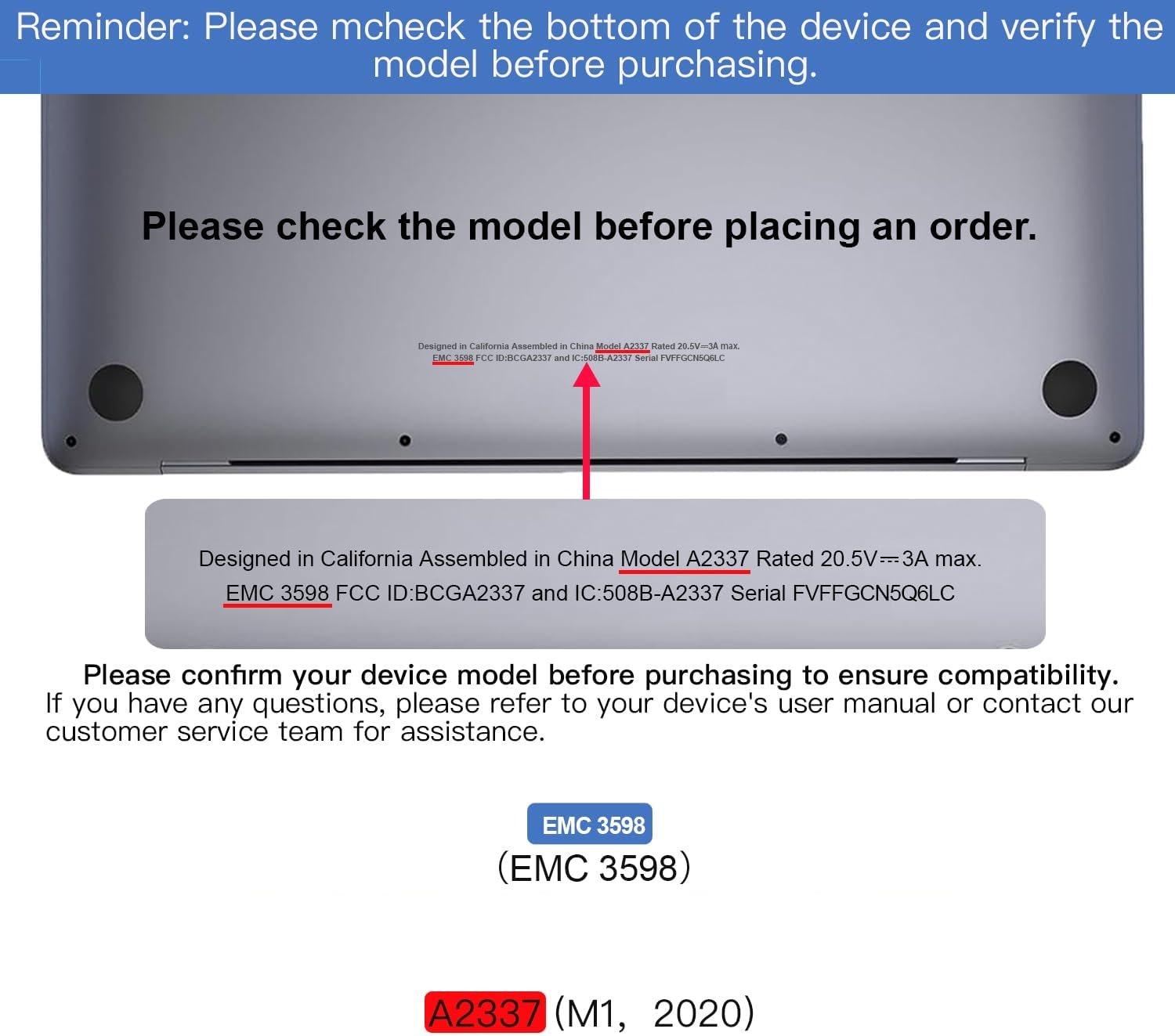 Replacement for Macbookair10.1 Macbook Air 13 Inch M1 2020 A2337 EMC 3598 MGN63 MGN93 MGND3 MGN73 MGNA3 MGNE3 13.3 Inch 2560 X 1600 Full LCD S. Screen Complete Top Assembly (Silver)