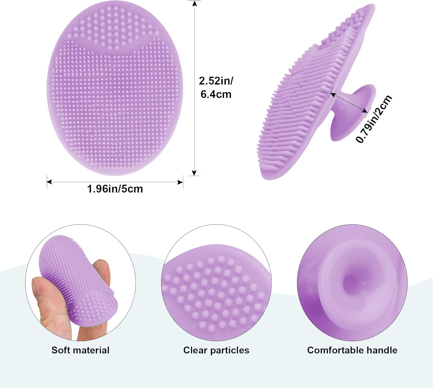 Baby Hair Brush with Wooden Handle and Comb Set for Newborns & Toddlers | Natural Soft Goat Bristles L Wood Comb L Purple Silicone Brush| Ideal for Cradle Cap (3 Piece) image number 5