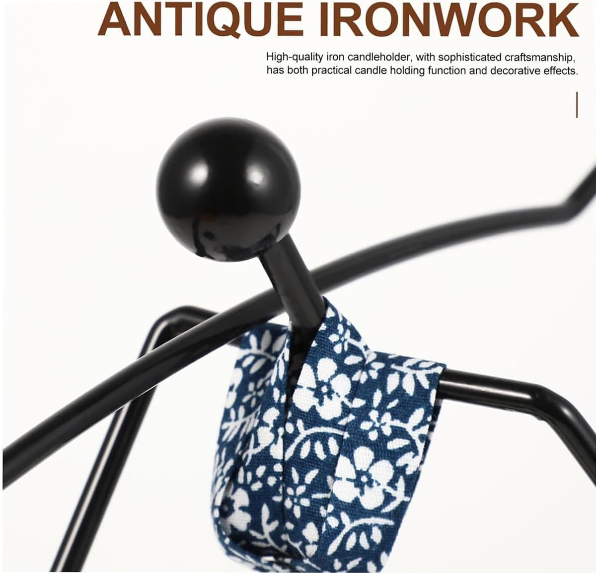 AIMALL European Style Iron Candle Holder Nordic Decorative Candlestick Tabletop Centrepiece for Home Restaurant Bar Party Decor - 13Cm+15Cm image number 5