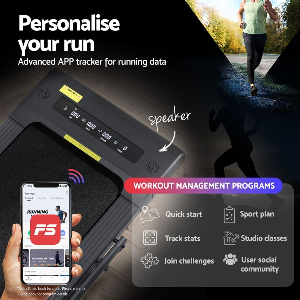 Everfit Treadmill Electric Walking Pad under Desk Home Gym Fitness 400Mm Grey image number 5