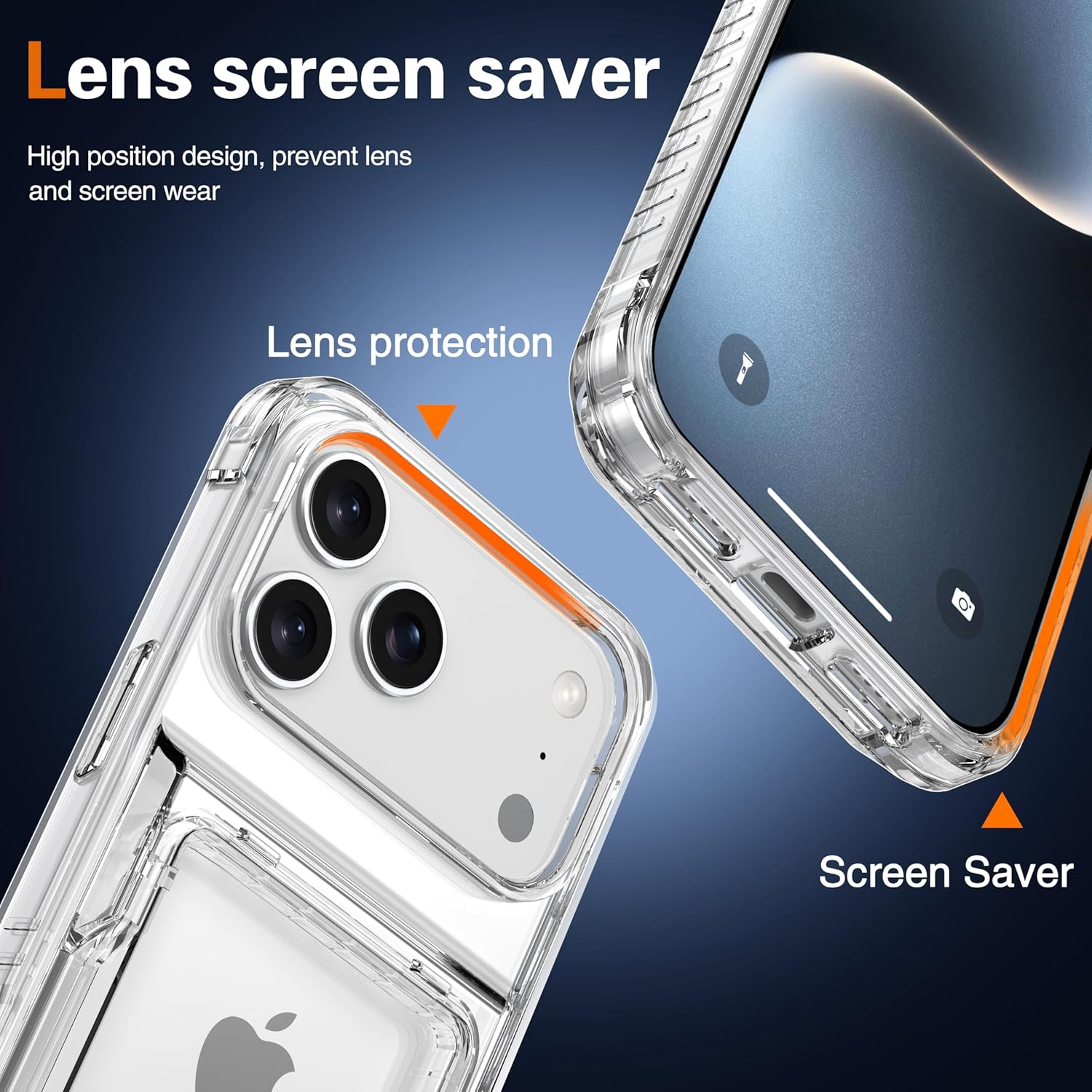 Jusisfone for Iphone 17 Pro Case Case with Card Holder [4 Cards], Crystal Clear Case [Anti-Yellow] Heavy Duty Protection Shockproof Anti-Scratch Cover Wallet Case for Iphone 17 Pro 6.3 Inch image number 6