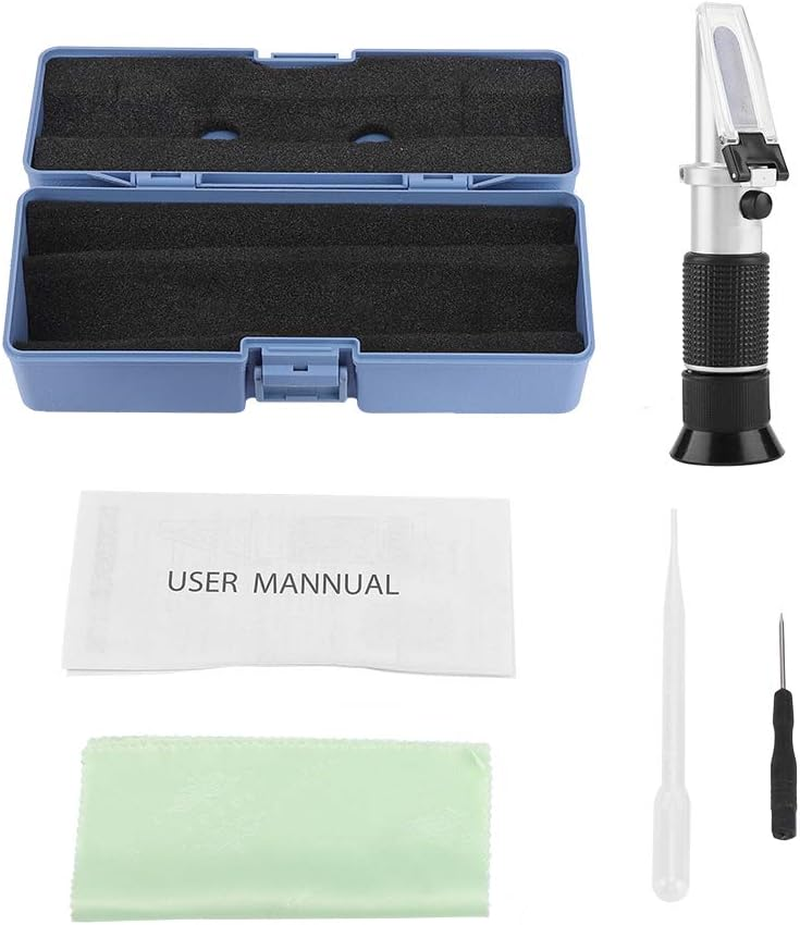 Fafeicy 3 in 1 Refractometer, Portable Hand Held Grape and Wine Alcohol Refractometer for Restautant, Vineyard, Chateau Wine, Family Dinner 0-25% Vol 0-40% 0-22 Dual Scale