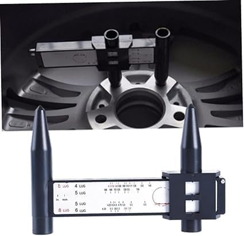 Shuoteng Car Wheel Rim Bolt Pattern Measuring Tool, 1Pc PCD Gauge Ruler Rim Car Wheel Bolt Pattern Measuring Gauge Tool, Car Pattern Sliding Measuring Tool PCD Ruler for 4 5 6 8 Lug image number 4