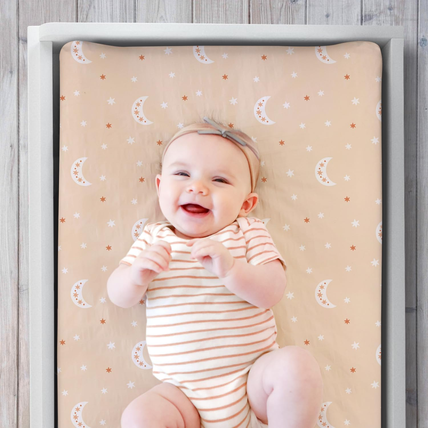 The Peanutshell Changing Pad Covers for Girls or Boys, Unisex 3 Pack, Boho Rainbow