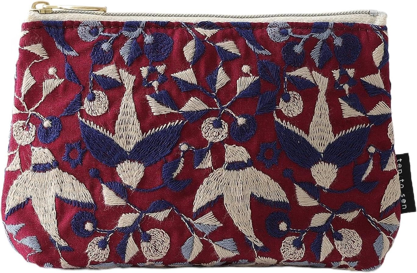 Ddintex Ten to Sen Basic Pouch, Bird, Purple, 5.9 X 4.1 X 1.8 Inches (15 X 10.5 X 4.5 Cm) [Using Dot and Line Embroidery Fabric]