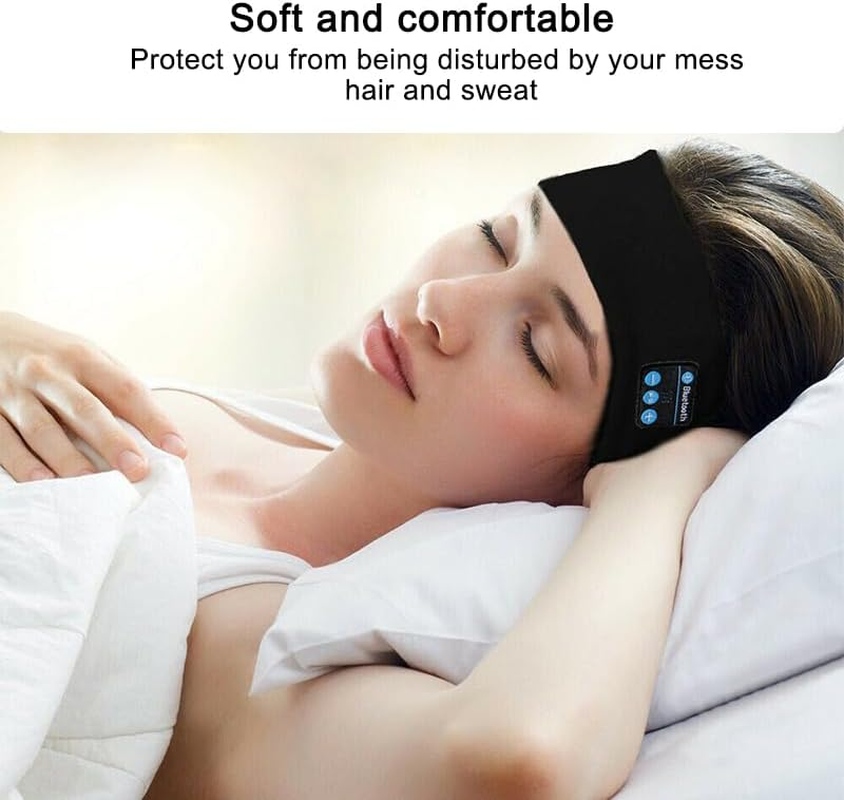 Leona Co Sleep Headphones Bluetooth Stereo Headband, Sports Wireless Earphones Music Sleeping Eye Mask Earbuds with Mic for Mom Women Teen Running Cool Gadgets Unique Gifts (Light Gray) image number 3