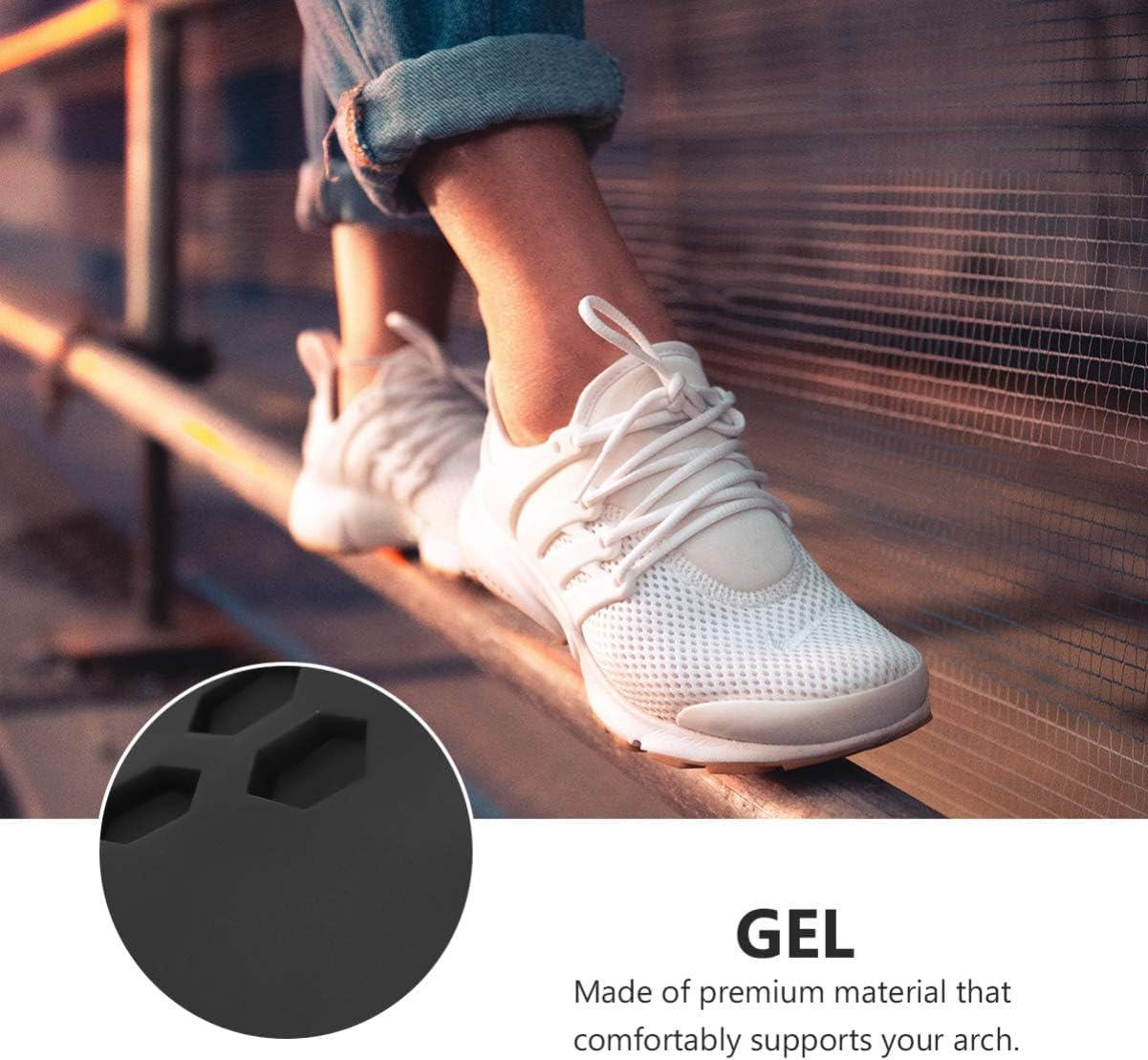 Orthopedic Arch Support Insoles for Flat Feet - XO Support Technology Plantar Fasciitis Pain Relief, Heel Cushion & Foot Correction, High Absorption Comfort Insoles for Leg Alignment (Black, L) image number 4