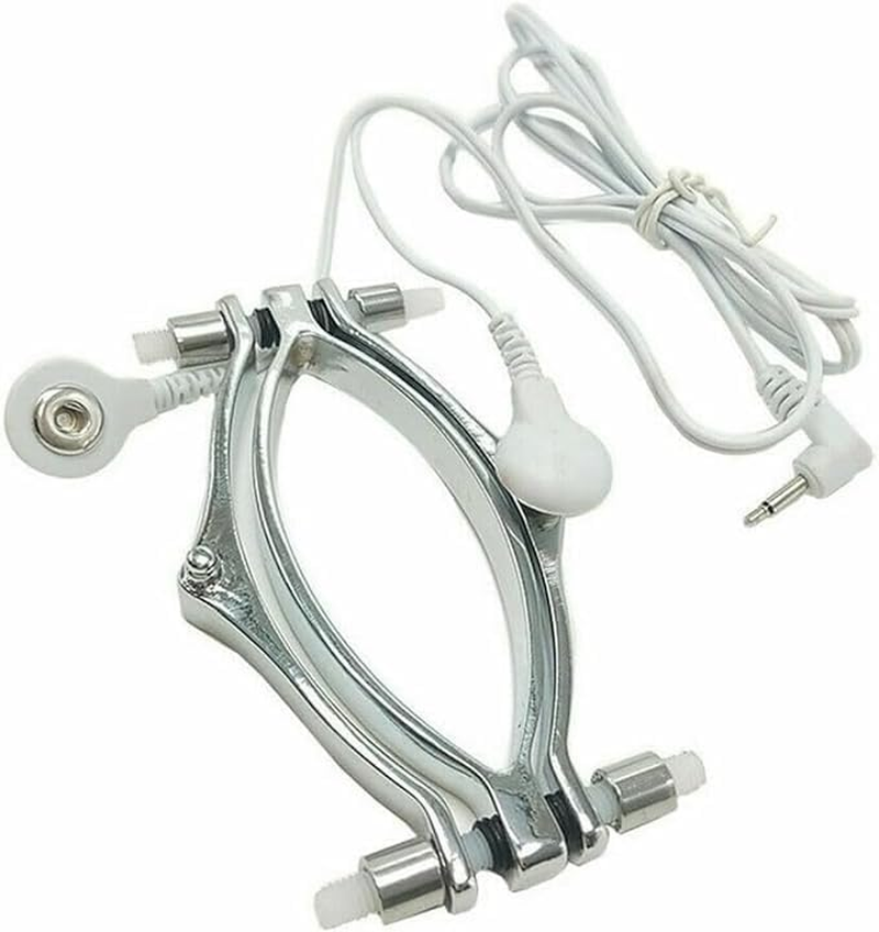 Electric Labia Clip Spreader Clamps Speculum Chastity Device Metal Chastity Dilator Electric Adjustable Clamp Device Women Spreader for Women Adult Sex Toys image number 4