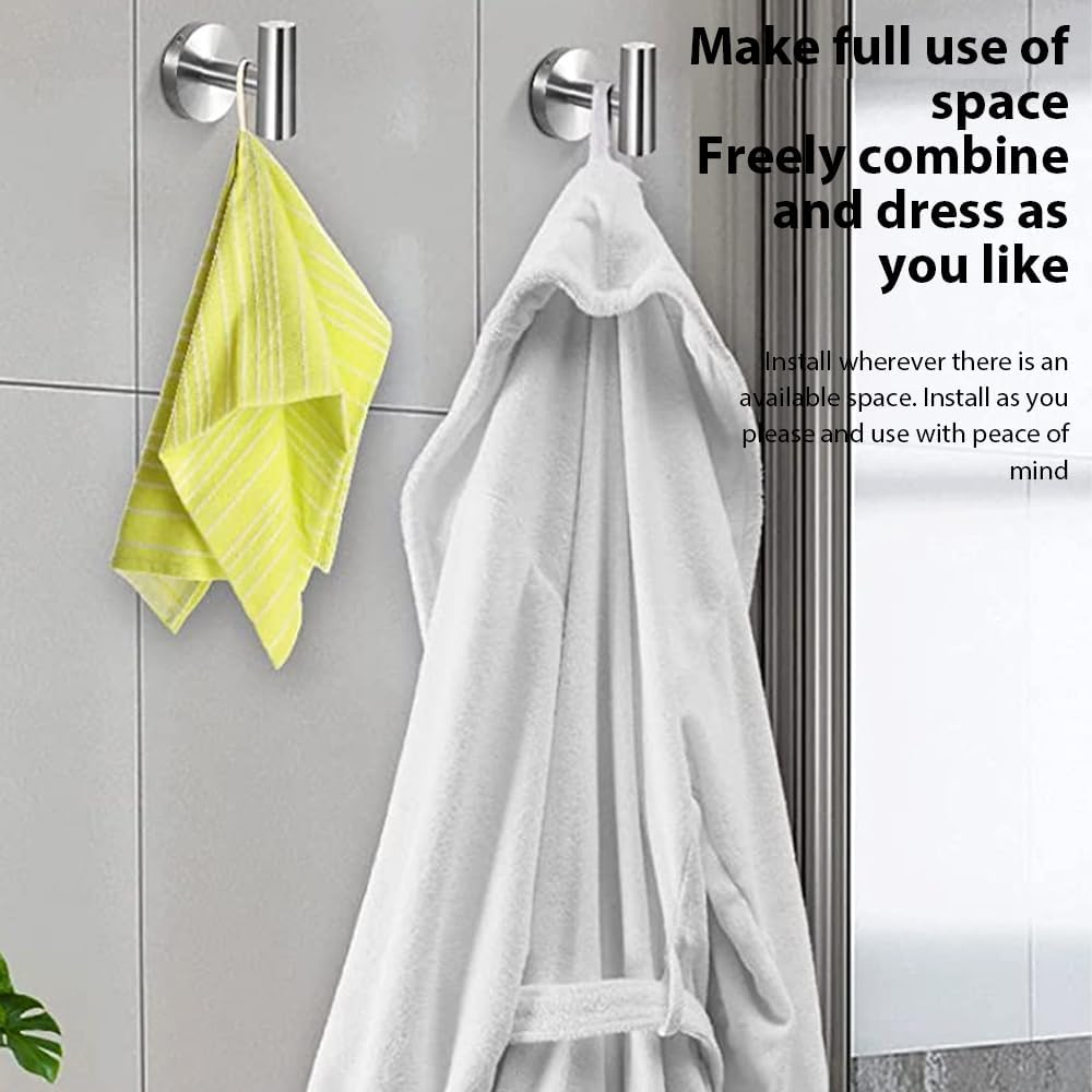 HHWRT Bathroom Hardware Accessories Set, Wall Mounted Bathroom Accessories Set, Towel Bars for Bathroom, Bath Towel Bar Set, Towel Holder Set, 10-Piece Stainless Steel Bathroom Hardware Set image number 3