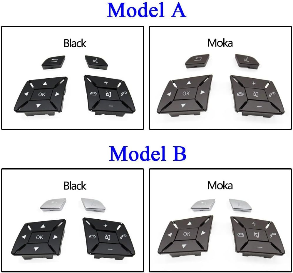 Goodithy Steering Wheel Buttons, Interior Black Steering Wheel Control Button Key Replacement for Mercedes Benz a B C E GLA GLK Class W204 X204 W212 W218 W156 W176 W117 W172 W246 (Model a Black) image number 5