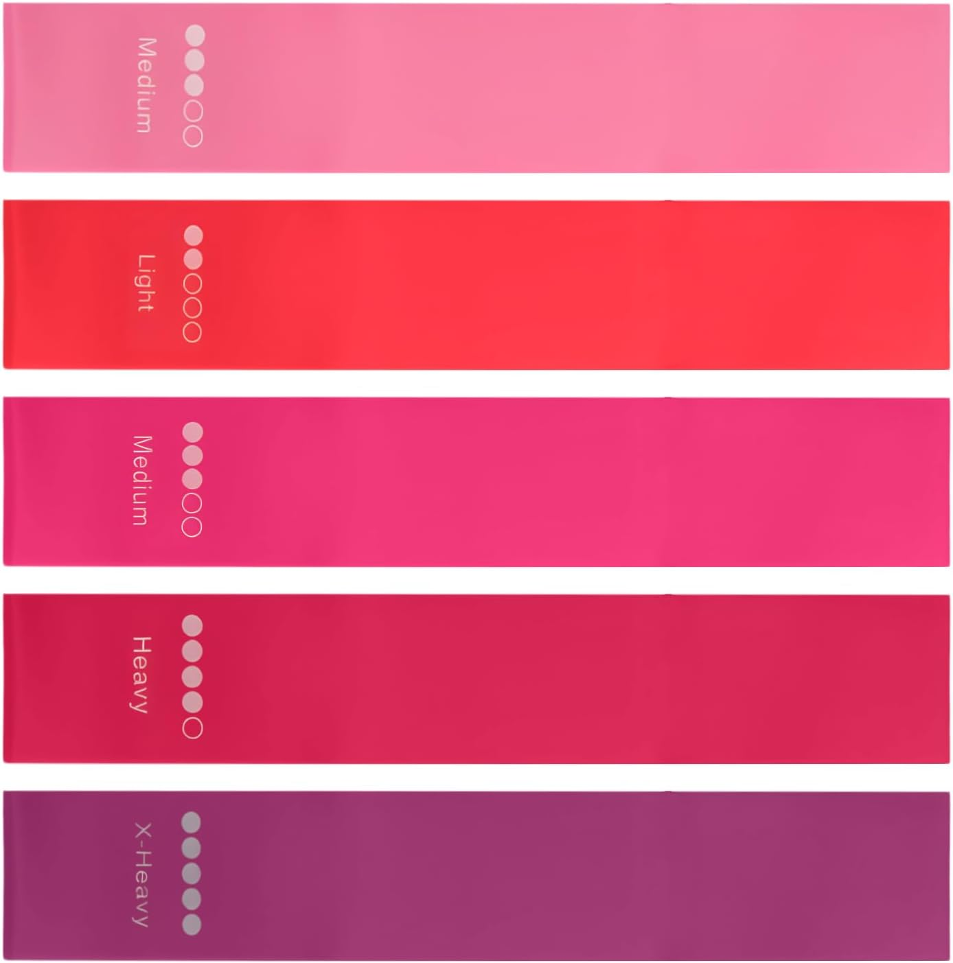 5-Pack Resistance Bands Set for Workout Pilates Yoga, Exercise Loop Bands with 5 Levels (10-50 Pounds) for Home Gym Fitness Training, Physical Therapy & Stretching image number 5