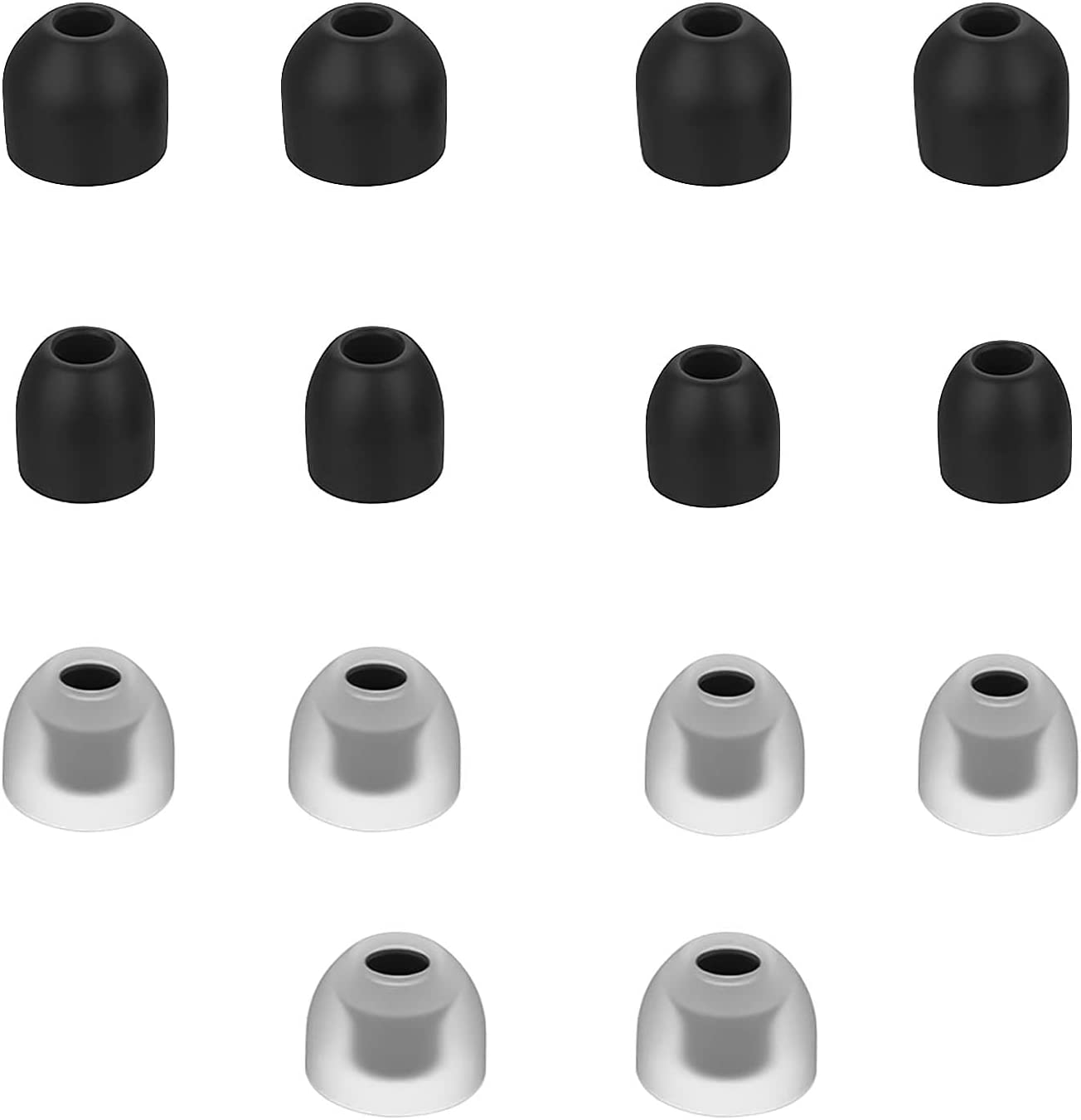 Emsea 7 Pairs Silicone Ear Buds Tips Replacement In-Ear Ear Sleeves Compatible with WF-1000XM3 / WF-1000XM4 Wireless Headphones Black Transparent XS S M L image number 2