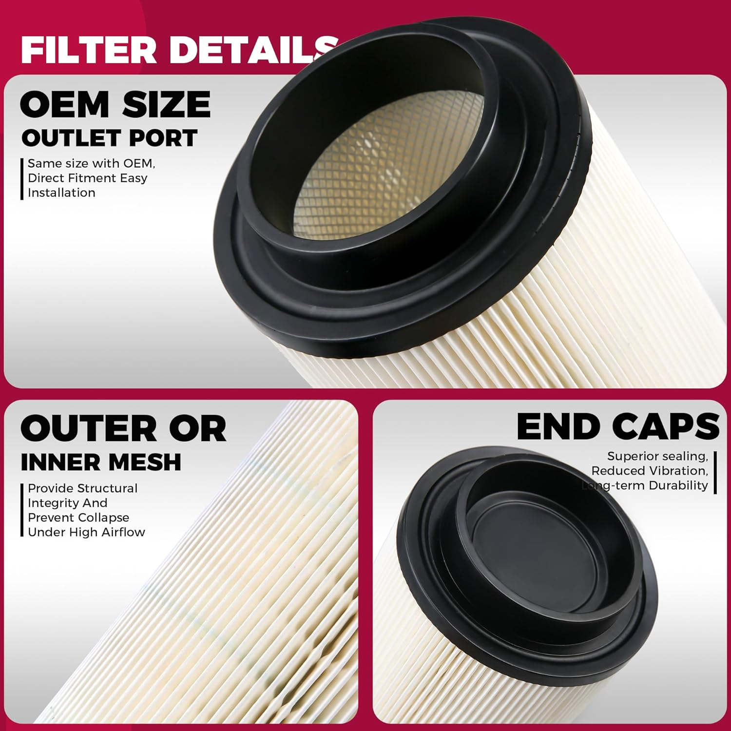 3Pcs Air Filter for Polaris Sportsman 500 570 850 335 400 450 550 600 700 800 1000 Xp/Scrambler 500 850 1000 XP Magnum Trail Blazer Boss Diesel Air Intake 7080595 7082101 image number 3