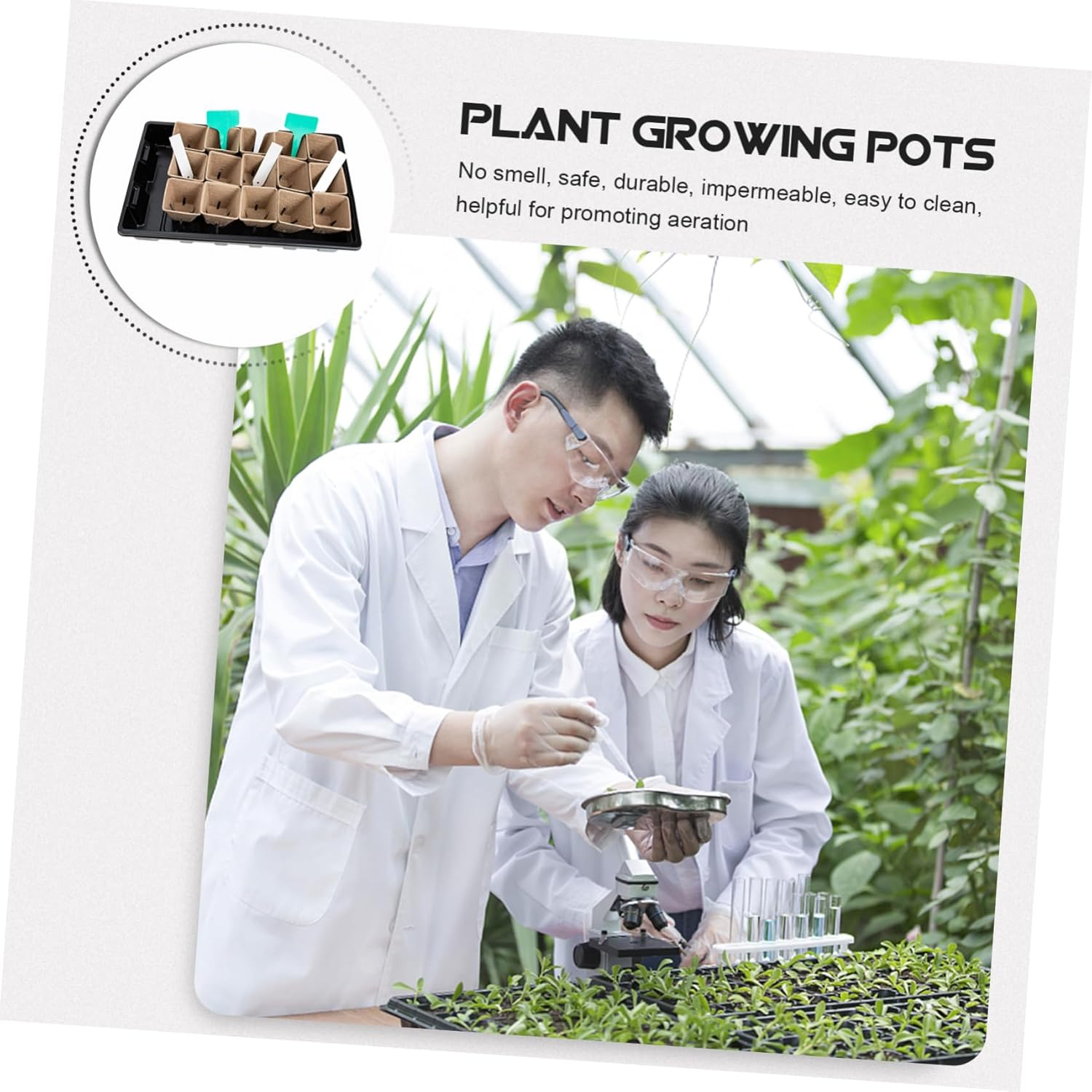 MERRYHAPY Plant Nursery Pots Set Plastic Seedling Trays for Gardening 10-Pack Growing Containers Humidity Dome for Indoor and Outdoor Plant Propagation image number 6