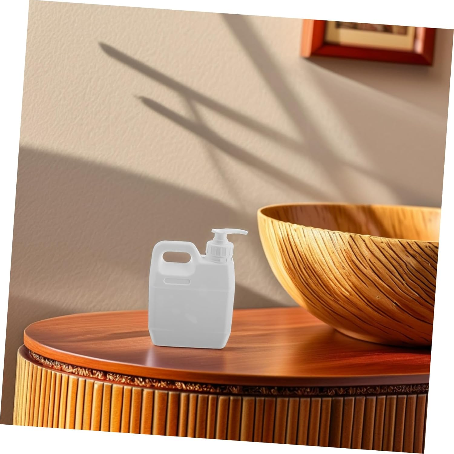 TINEASUR 1L Shampoo Dispenser Pump Bottle White Square Plastic Shampoo and Conditioner Container Pump for Travel and Home Bathroom image number 2