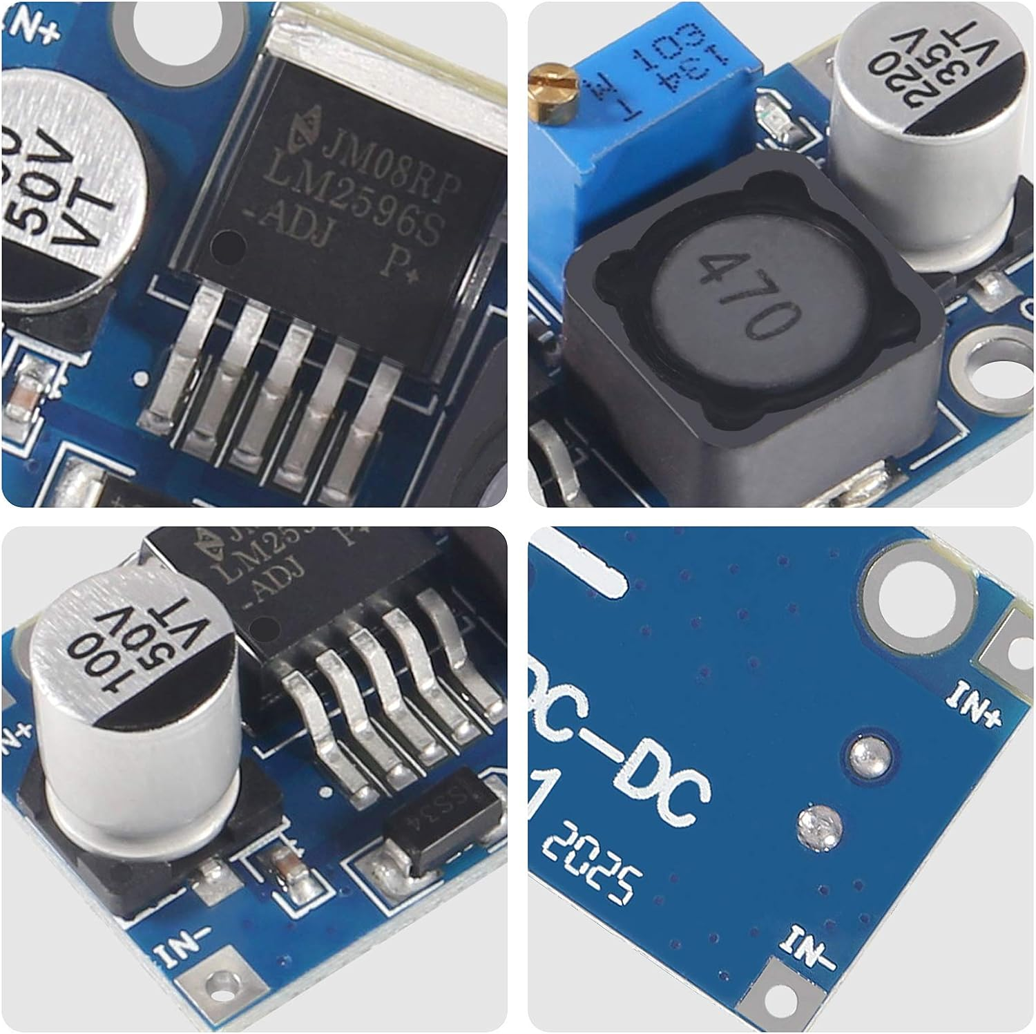 4Pack LM2596 DC-DC Buck Converter, Adjustable Step down Voltage Regulator 3-40V to 1.5-35V High Efficiency Power Supply Volt Reducer Transformer Module image number 1