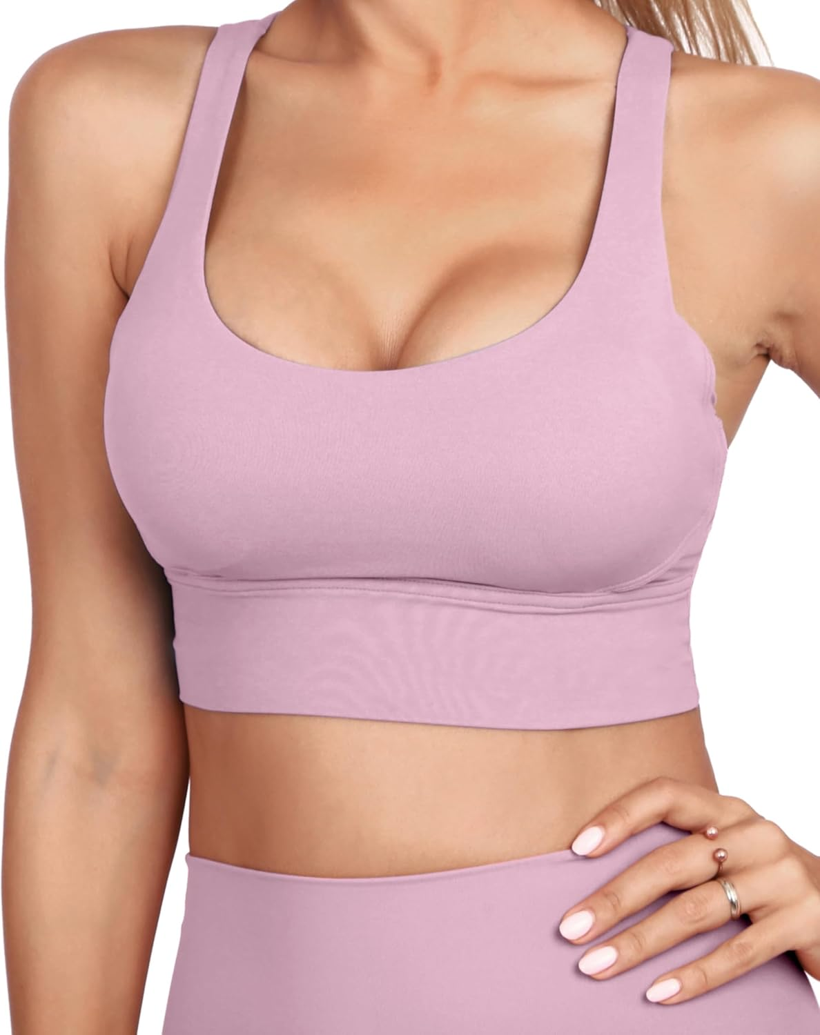 Sports Bra for Women Strappy Padded High Impact Push up Athletic Running Sports Bra Workout Bra Yoga Bra image number 7