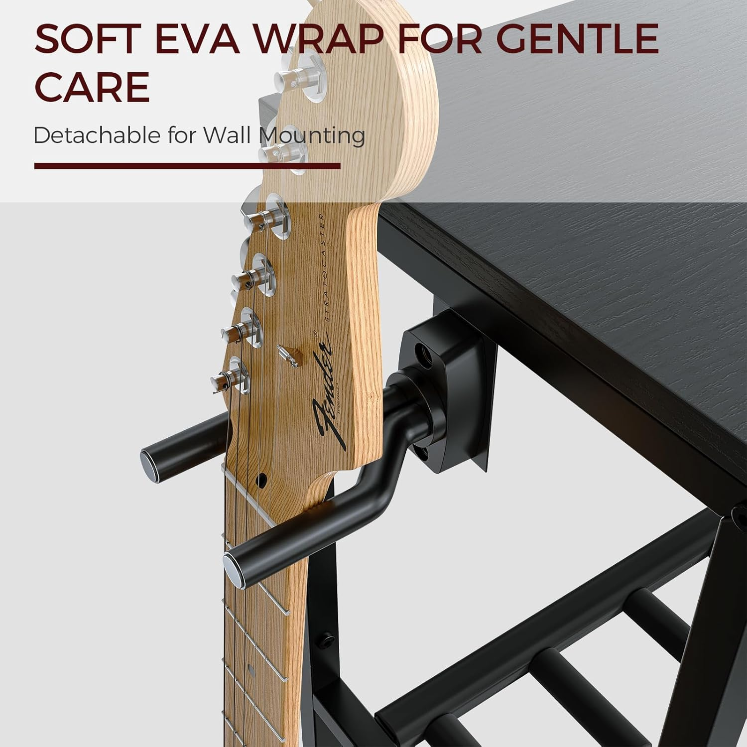 Guitar Stand, Multiple Rack Holder for Acoustic, Electric, Bass, Ukulele - Adjustable Floor Stand, Amp Accessories for Home Music Studio, Black GSHB6501 image number 6