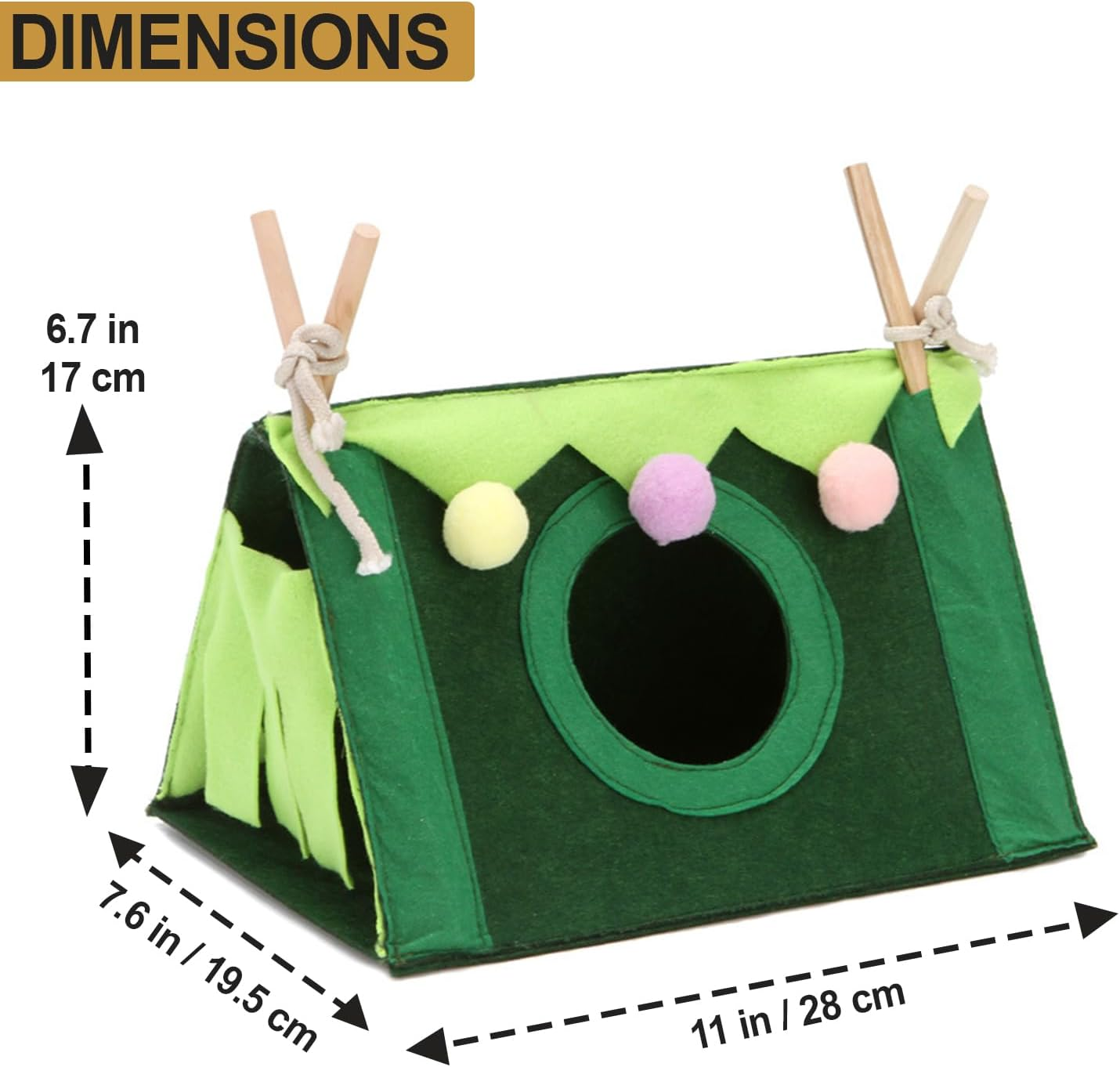 Guinea Pig Hideout Hamster Tent Set, Washable Hideaway Beds Hamster House Hut Nest for Small Pet Animal, Simple Installation, No Metal Fences, Suitable for Rabbits, Ferrets, and Chinchillas (Green) image number 6