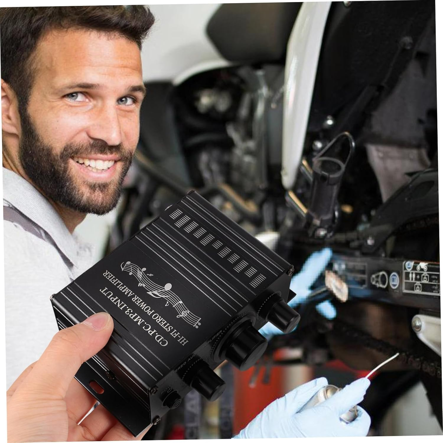 TOPPERFUN Stereo Amplifier Amplifier for Superior Sound Quality Cars Motorcycles and Home Lightweight and Versatile Audio image number 2