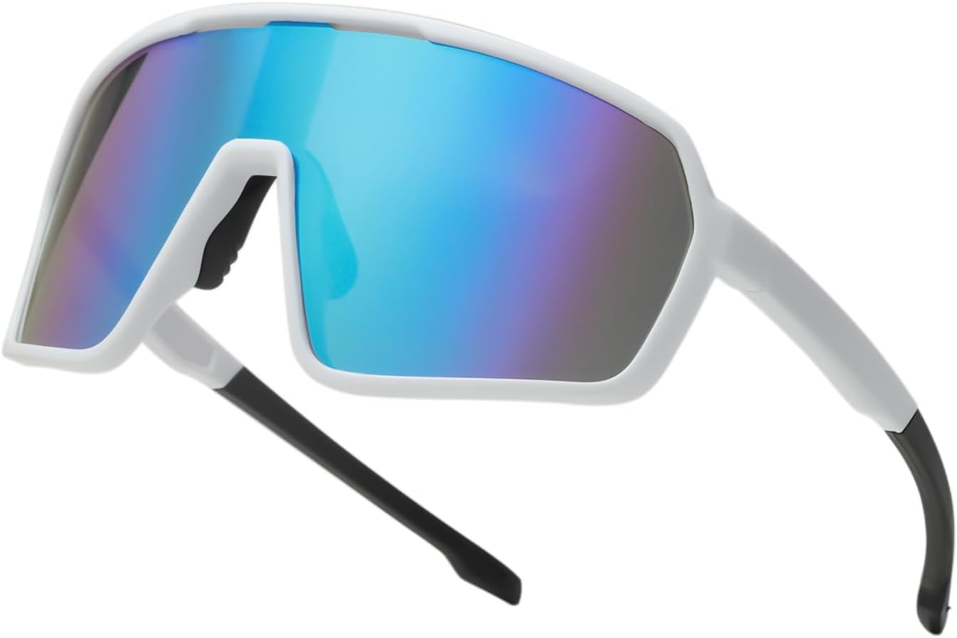 LJCZKA Oversized Sports Sunglasses for Women Men Square Cycling Eyewear for Running Driving Outdoors with UV400 Protection