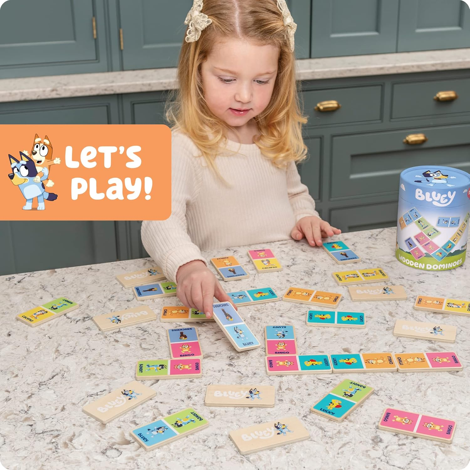 Bluey Wooden Dominoes Activity Toy 29-Piece Playset