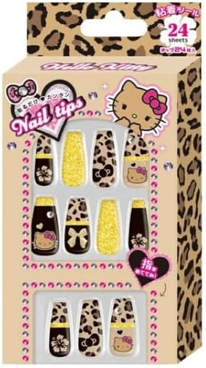 Sanrio Hello Kitty Nail Tip Leopard/Brown