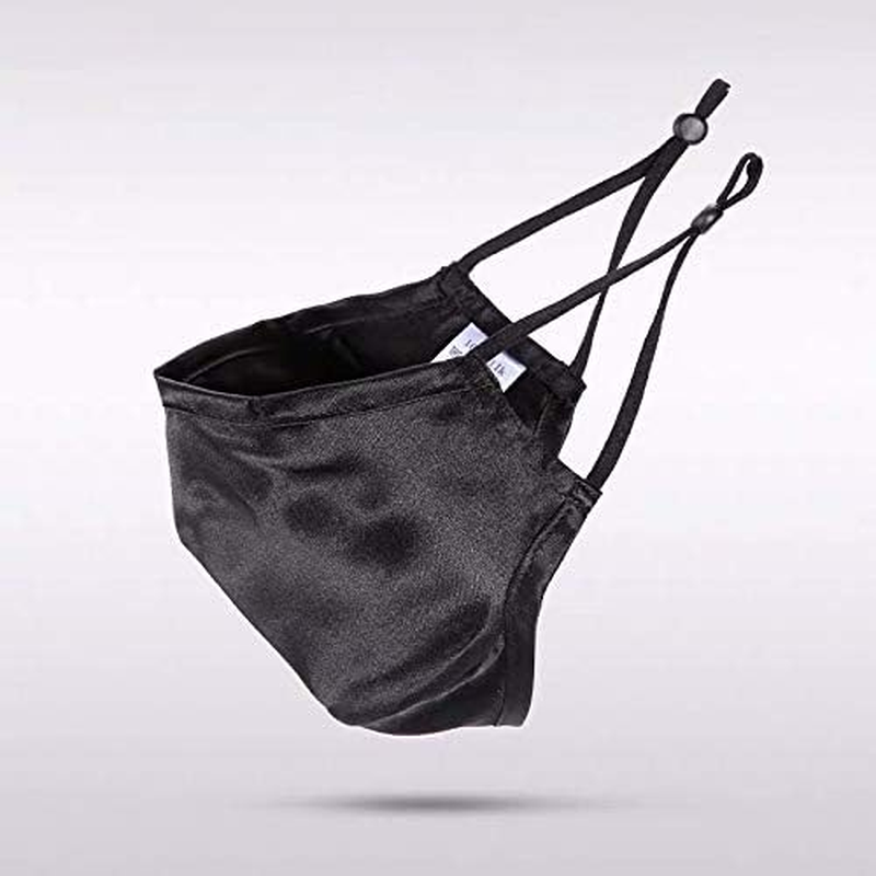 Jeelow 2 Packs 100% Silk Face Mask Cloth Covering Reusable Washable with Nose Wire Filter Pocket Includes Filters - 4 Packs image number 7