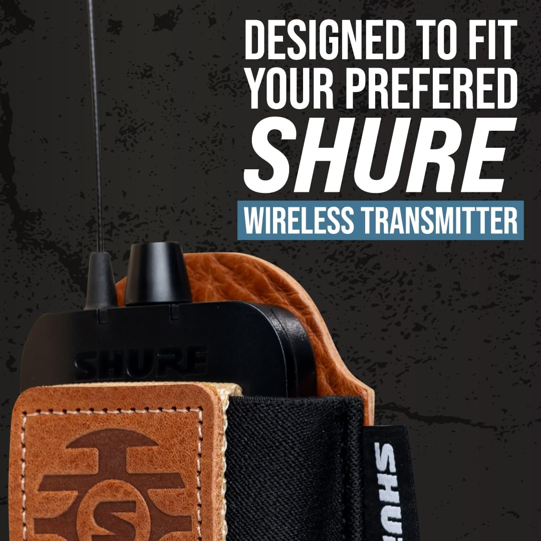 Shure by Gator Premium Black Leather Wireless Bodypack Transmitter Pouch; (SH-BODYPACK-PBK-L) image number 5