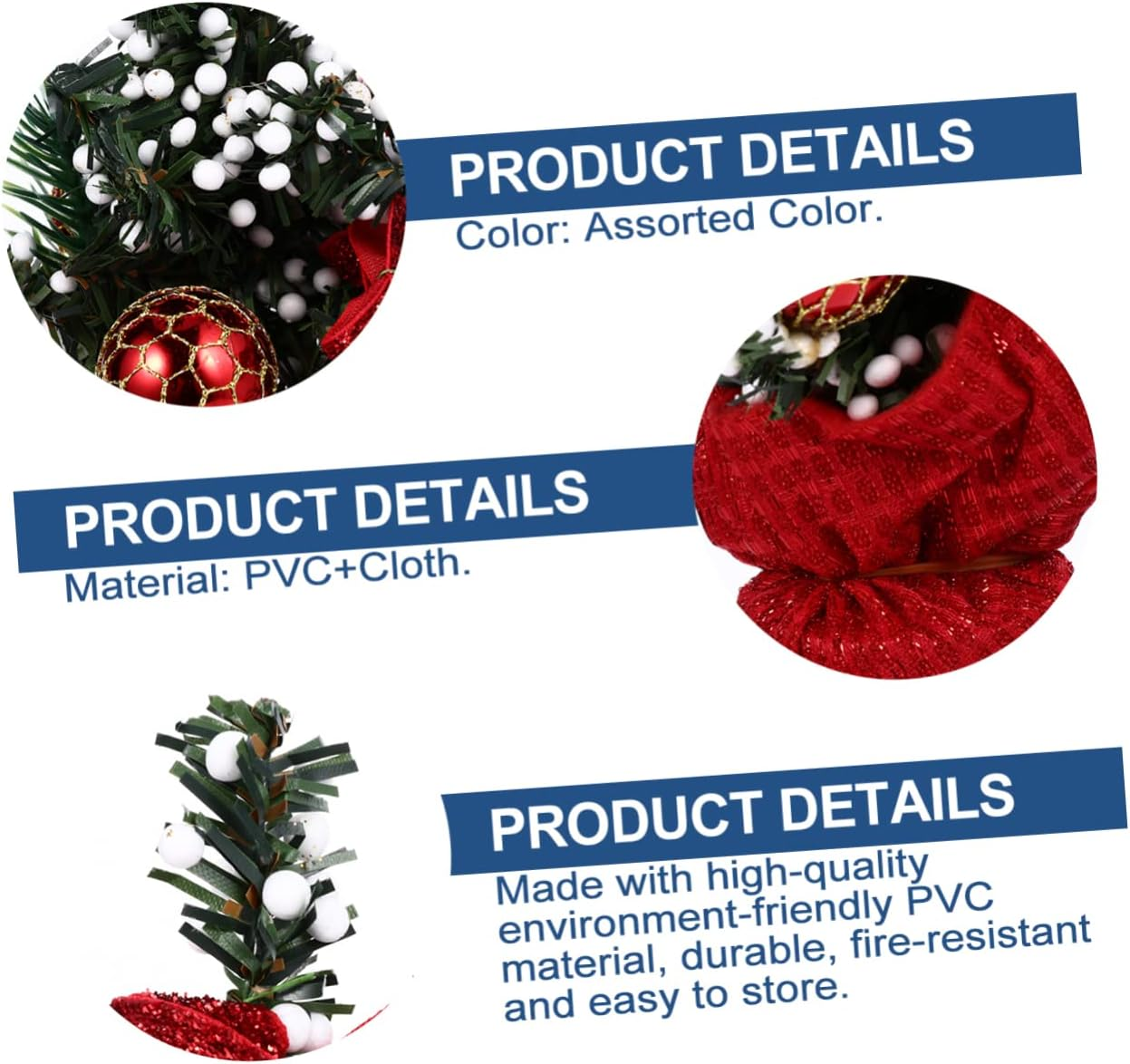 2Pcs Mini Artificial Christmas Trees Desktop Ornaments Christmas Tree Decorations for Home Office image number 6