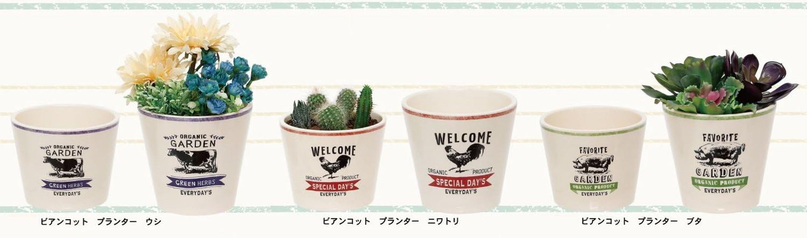 Maruwa Boeki 400840902 Biancot Planter, Chicken, No. 3.5 - Cow image number 7