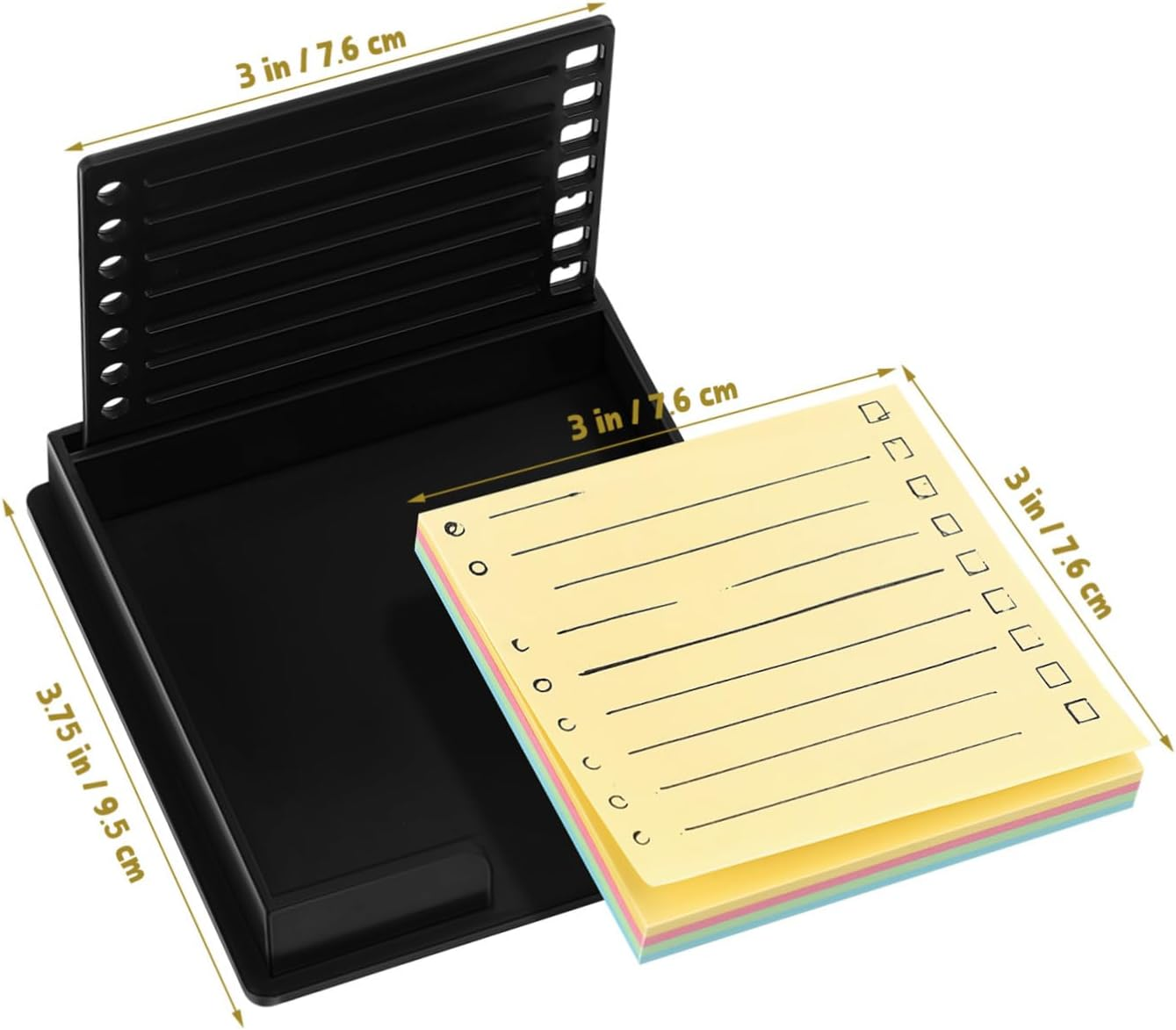 HONMEET Post Note Template Reusable Notes Stencil Holder Stickers Organizer Memo for Desk Stationery Storage Shipping Label Holder Label Dispenser Sticker Display Rack image number 6