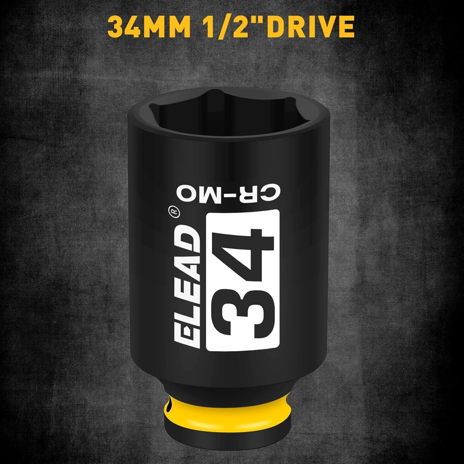 ELEAD 1/2" Drive Deep Impact Socket, 34 Mm Metric 6 Point 1/2-Inch Drive Impact Axle Nut Sockets, CR-MO Nut Socket Set, Oil Filter Sockets, Tools for Easy Removal of Axle Shaft Nuts image number 5