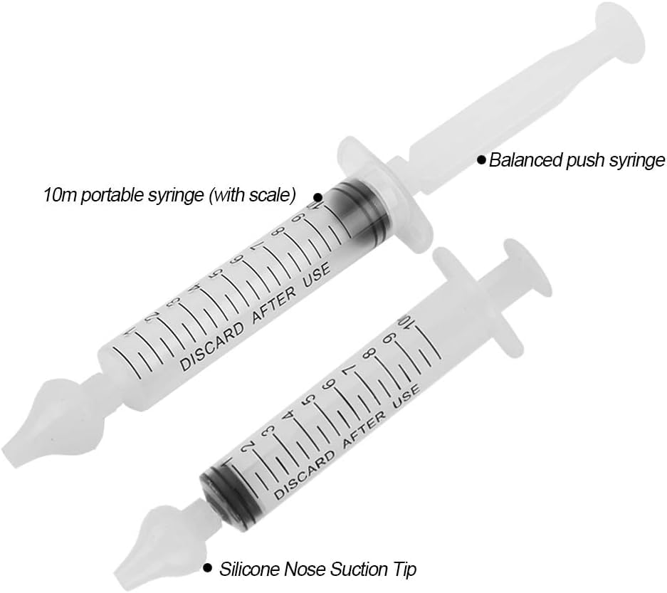 Syringe Nasal Irrigator, Professional Baby Nasal Irrigator Portable Infant Nose Cleaner Rinsing Device Fast All Natural Relief-Nasal Irrigation/Nasal Spray/Nasal Hygiene (2 Pieces) image number 1