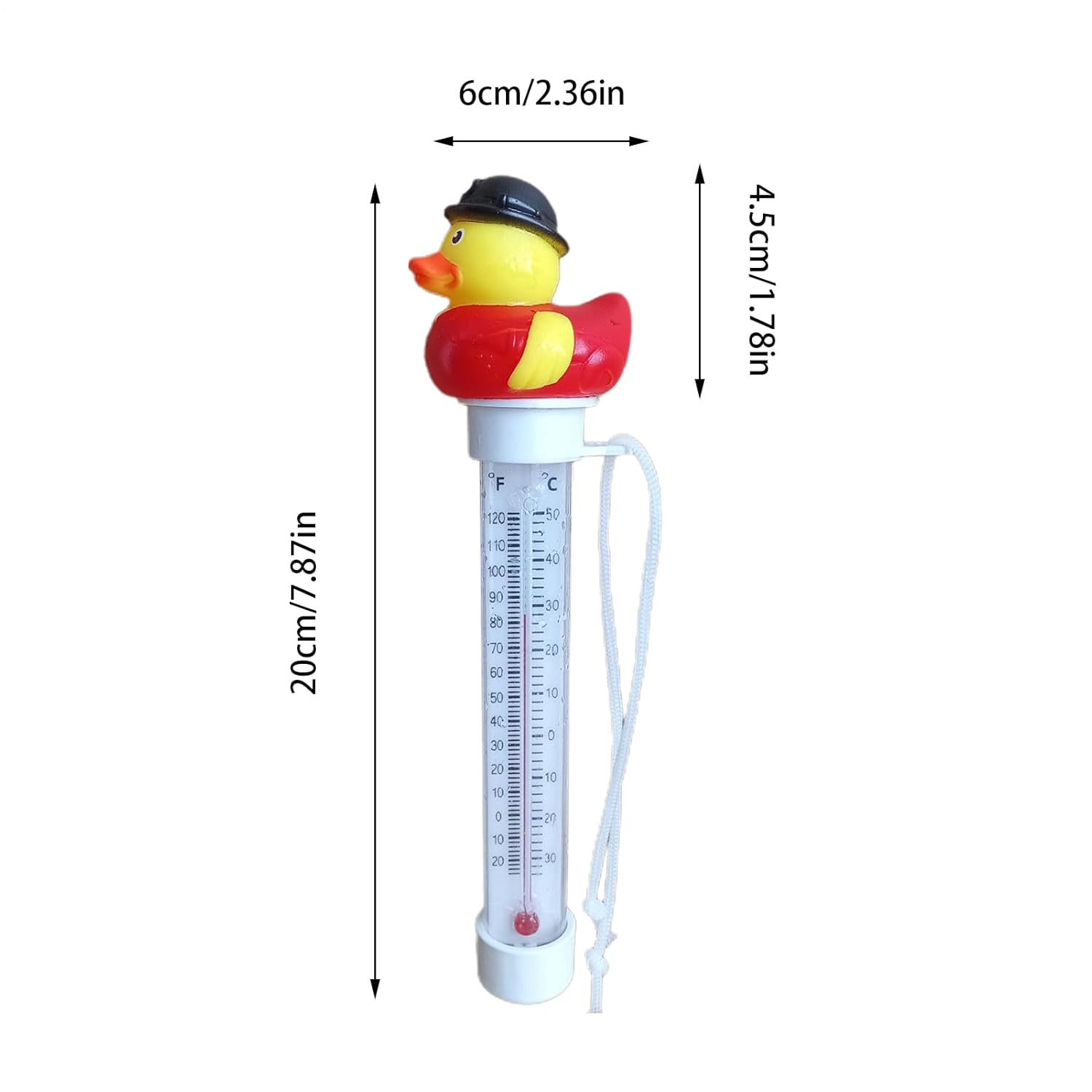 Bath Thermometer, Pool Thermometer, Water Thermometer, Garden Thermometer, Floating Pool Thermometer, Rubber Duck Floating Water Thermometer, Pool Thermometer Solar Digital Floating image number 3